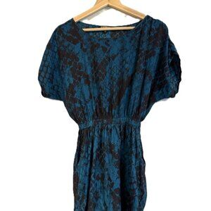 Express Blue Snake Print Dress XS Extra Small With Pockets
